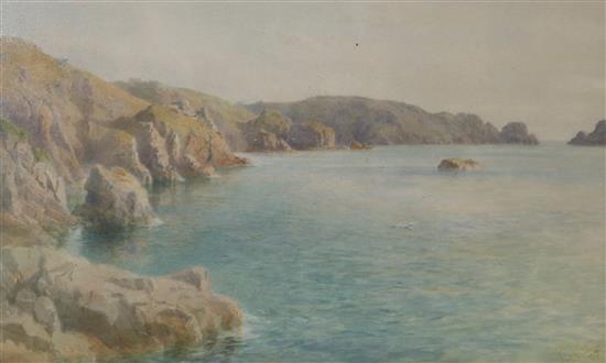 Cecil Leslie (fl.1904-1913) watercolour, On The West Coast of Sark, signed and dated 09, 29 x 48cm.